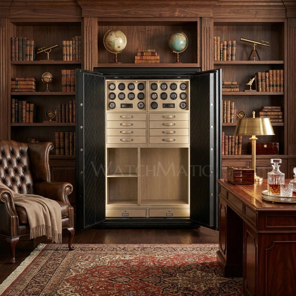 buy Sovereign™ Leather Vault – Dual Door Watch Safe Cabinet at WatchMatic with free shipping