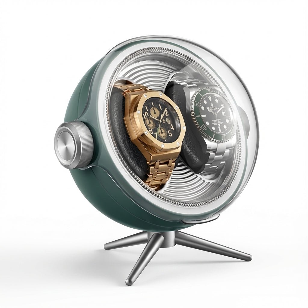 WATCHMATIC Zeno Luxury Double Watch Winder 14:942 Bits-Green - WatchMatic