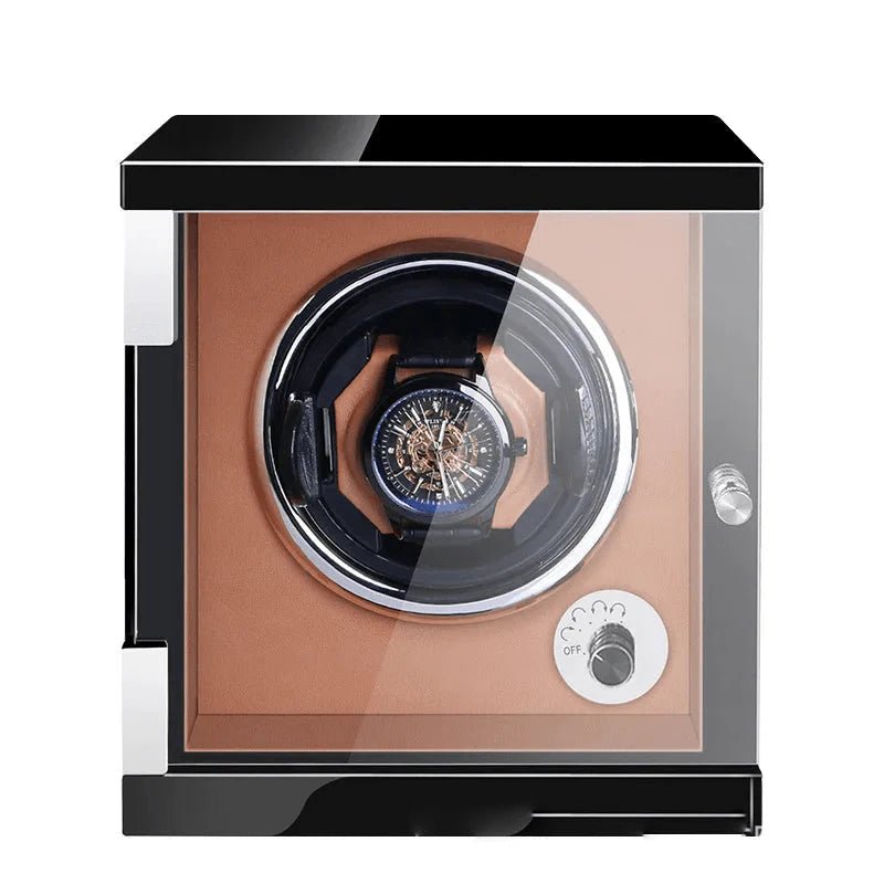 WATCHMATIC Bruno Brown Luxury Watch Winder - 9 Slots 14:200006151Black  Brown-9;5:201452367Vertical type D - WatchMatic