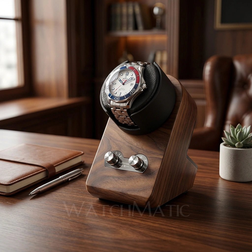 WATCHMATIC Solo Wood Watch Winder 14:193A-Brown - WatchMatic