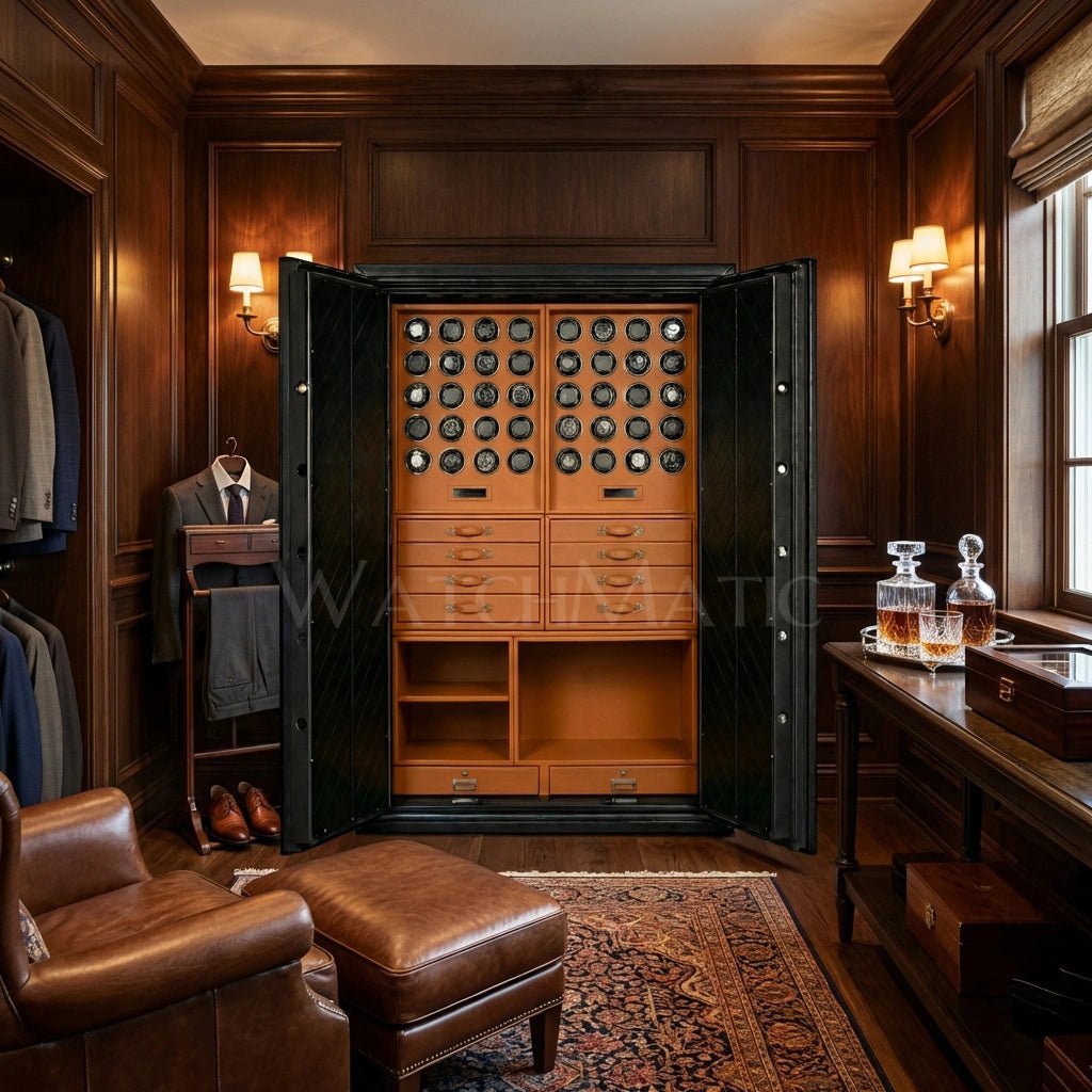 buy Sovereign™ Leather Vault – Dual Door Watch Safe Cabinet at WatchMatic with free shipping