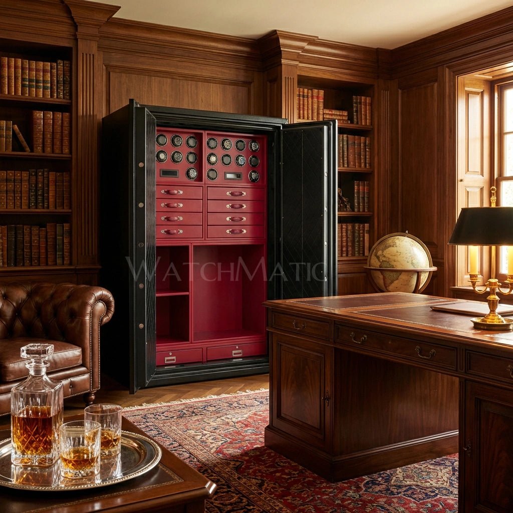 buy Sovereign™ Leather Vault – Dual Door Watch Safe Cabinet at WatchMatic with free shipping